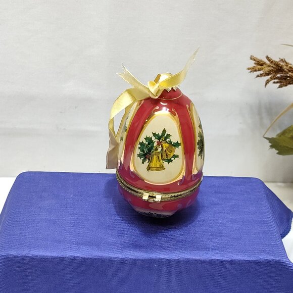 Mr Christmas Valerie Parr Hill Musical Egg Ornament Plays "Joy To The World" VTG - Picture 7 of 9